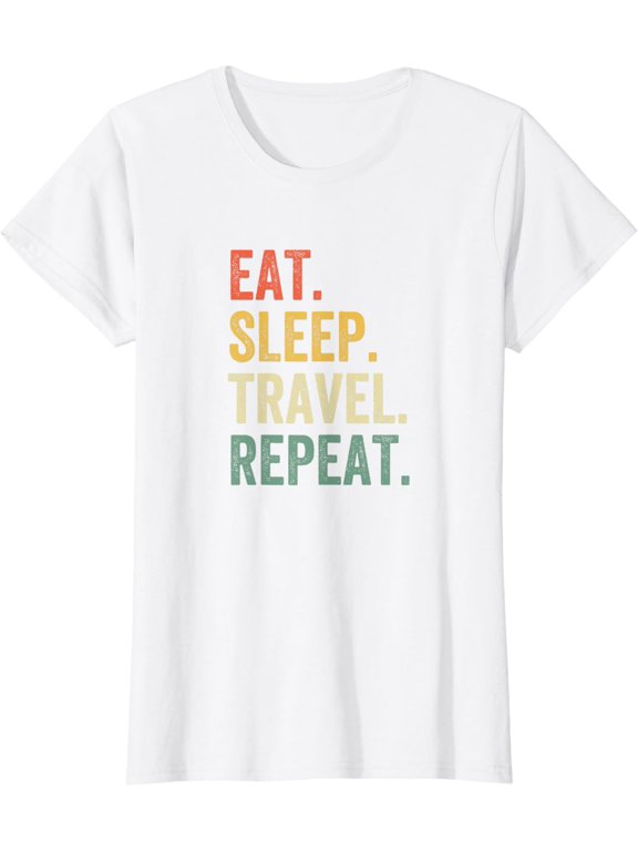 Eat Sleep Travel Repeat Funny Traveler Vintage T-Shirt