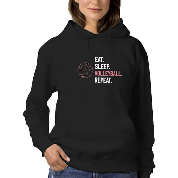 Eat. Sleep. Volleyball. Hoodie Women -Smartprints Designs, Female 4X-Large