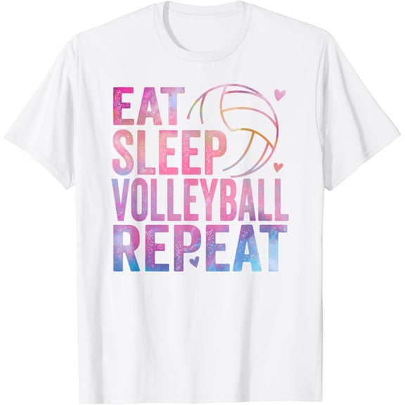 Eat Sleep Volleyball Repeat colorful teen girls women kids T-Shirt