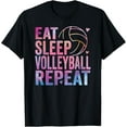 thumbnail image 1 of Eat Sleep Volleyball Repeat colorful teen girls women kids T-Shirt, 1 of 5