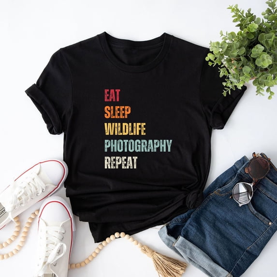 Eat Sleep Wildlife Photography Repeat Animal Photographer T-Shirt ...