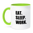 thumbnail image 1 of 3dRose, Eat Sleep Work - black text - funny workaholic gifts - good worker, 15oz Two-Tone Green Mug, 1 of 3