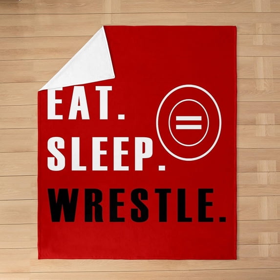 Eat Sleep Wrestle Red Throw Blanket - Walmart.com