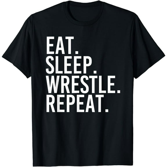 Eat Sleep Wrestle Repeat Funny Distressed Wrestling Wrestler T-Shirt