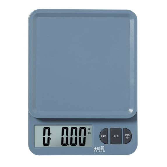 Eat Smart 11lb Food Kitchen Plastic Blue Scale with Tare, Blue
