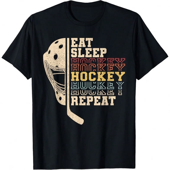 Eat Sp Hockey Repeat Boys Kid Funny Ice Hockey Player T-Shirt.