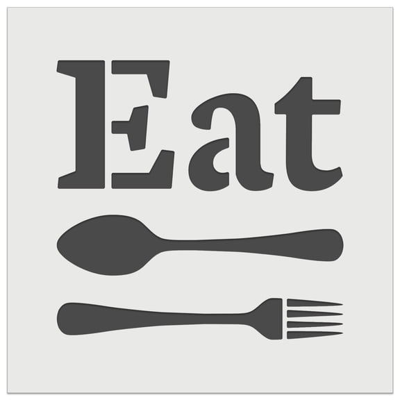 Eat Spoon and Fork Kitchen DIY Cookie Wall Craft Stencil - 3.5 Inch