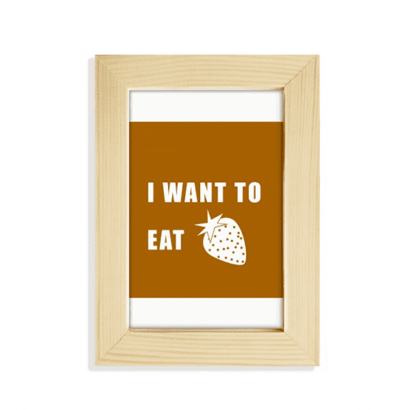 Eat Strawberry Desire Life Desktop Display Photo Frame Picture Art Painting 5x7 inch