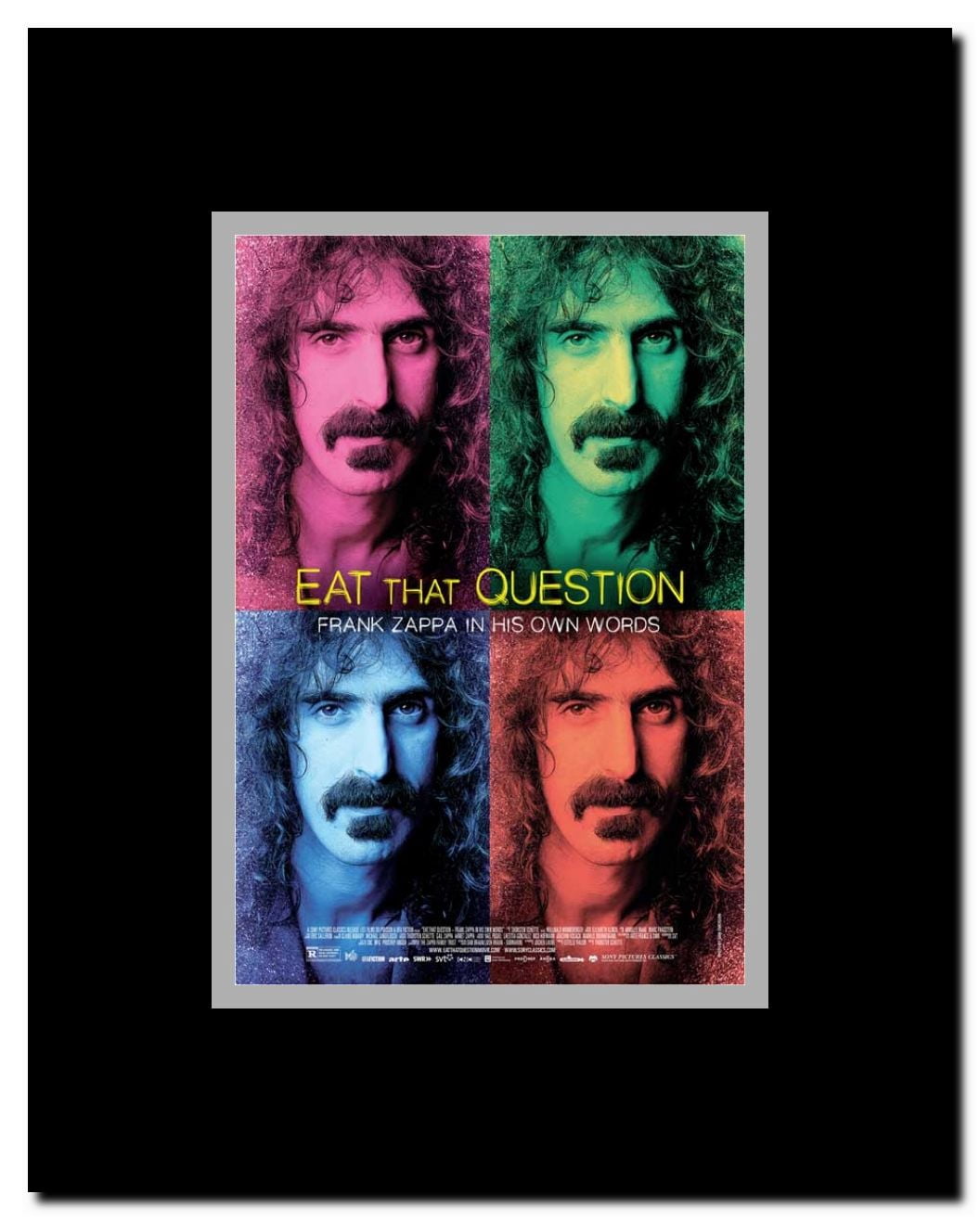Eat That Question: Frank Zappa in His Own Words Framed Movie Poster
