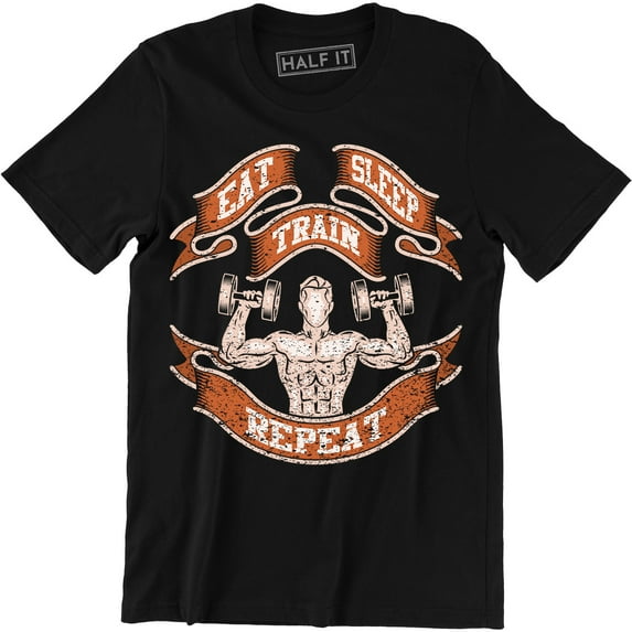 Eat Train Sleep Repeat Motivational Quote Gym Workout Men's T-Shirt