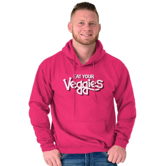 Eat Veggies Fun Message Vegetarian Hoodie Sweatshirt Women Men Brisco Brands L