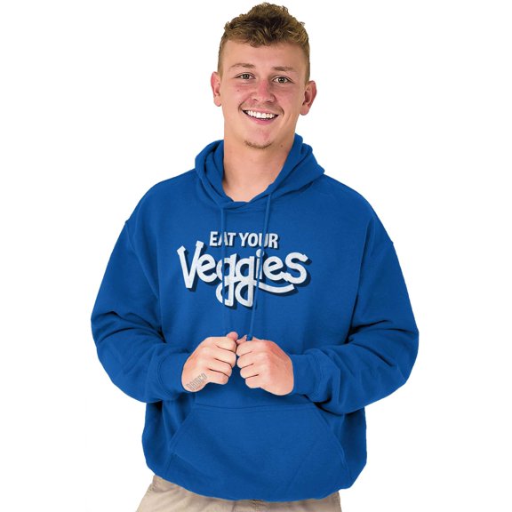 Eat Veggies Fun Message Vegetarian Hoodie Sweatshirt Women Men Brisco Brands L