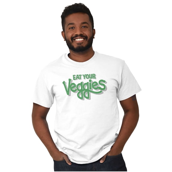 Eat Veggies Fun Message Vegetarian Plus Size Crewneck Graphic Tee Shirt Brisco Brands 5X