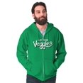 thumbnail image 1 of Eat Veggies Fun Message Vegetarian Zip Up Hoodie Men's Women's Brisco Brands S, 1 of 6