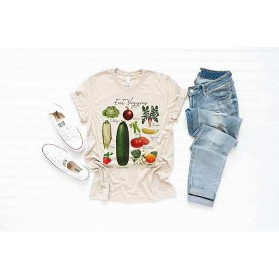 Eat Veggies Vintage Gardening Tee Ultra Soft Graphic Tee Unisex Soft Tee T-shirt for Women or Men