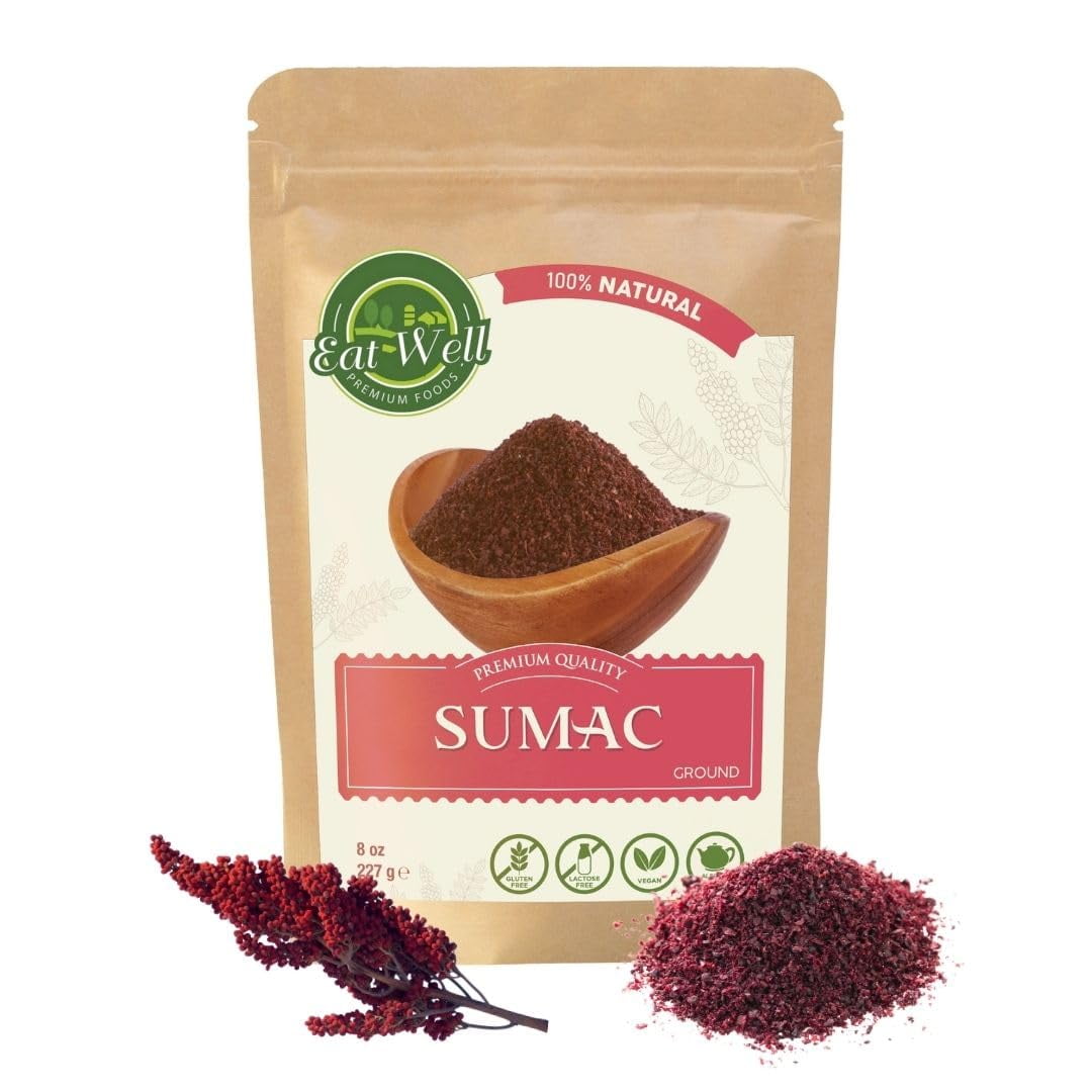 Eat Well Premium Foods HMF23 Spice Powder Berries in Resealable Pack, 100% Natural Traditional Middle Eastern Spices, Seasoning with Pure Gourmet Ingredients for Cooking, Tangy and Citrusy