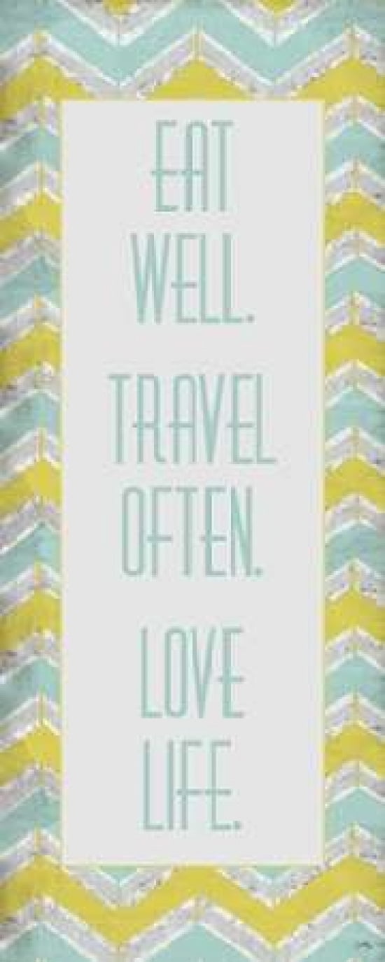 Eat Well Travel Often Canvas Art - Elizabeth Medley (24 x 48)