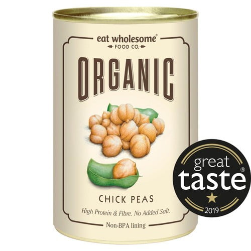 Eat Wholesome Organic Chick Peas 400g, British Import (Pack of 3)