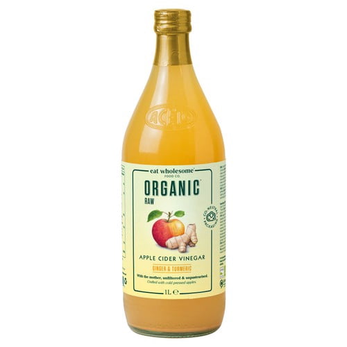 Eat Wholesome Organic Ginger & Turmeric Raw Apple Cider Vinegar 1L, British Import (Pack of 2)