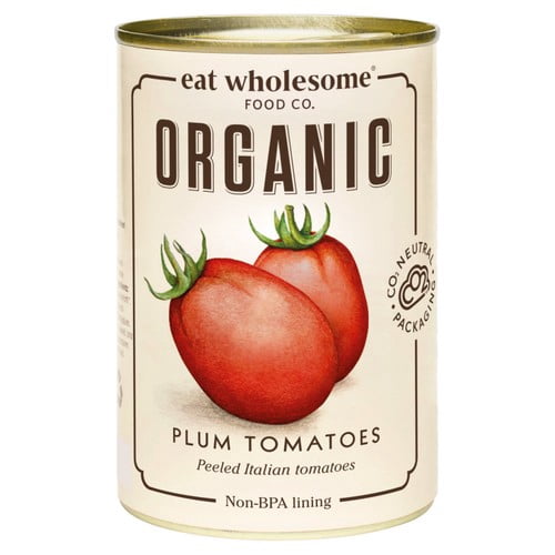 Eat Wholesome Organic Peeled Plum Tomatoes 400g, British Import (Pack of 3)