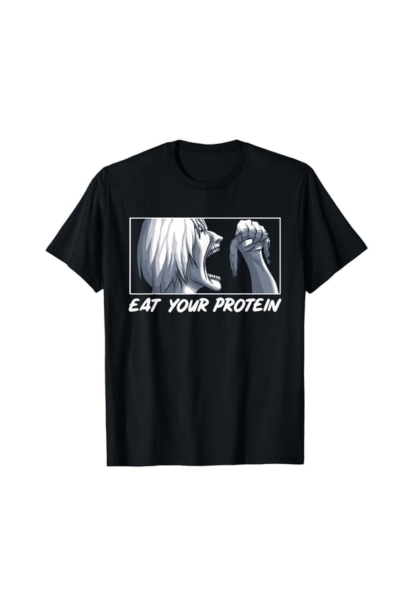 Eat Your Protein Anime Gym Manga Bodybuilding Fitness Anime T-Shirt