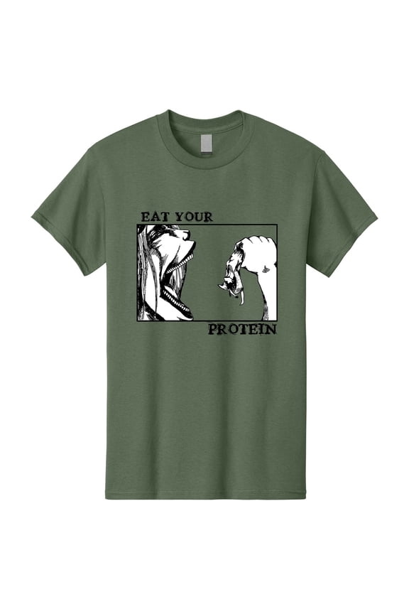 Eat Your Protein Anime Shirt | AOT Shirt | Anime Gym Shirt