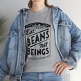 thumbnail image 1 of Eat beans not beings-Retro Design-Vegan Vegetarian T-Shirt, 1 of 2