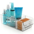 thumbnail image 1 of EatEx 1 Pack Clear Plastic Bathroom Vanity Storage Bin with Handles - Container Organizer for Soaps, Shampoos, Conditioners, Cosmetics, Hand Towels, Hair Brush, Body Spray, Lotion & More, 1 of 7