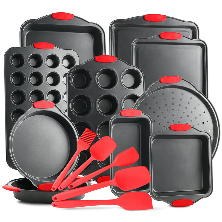Baking Pan Set - 15pc Carbon Steel Nonstick Oven Safe Silicone