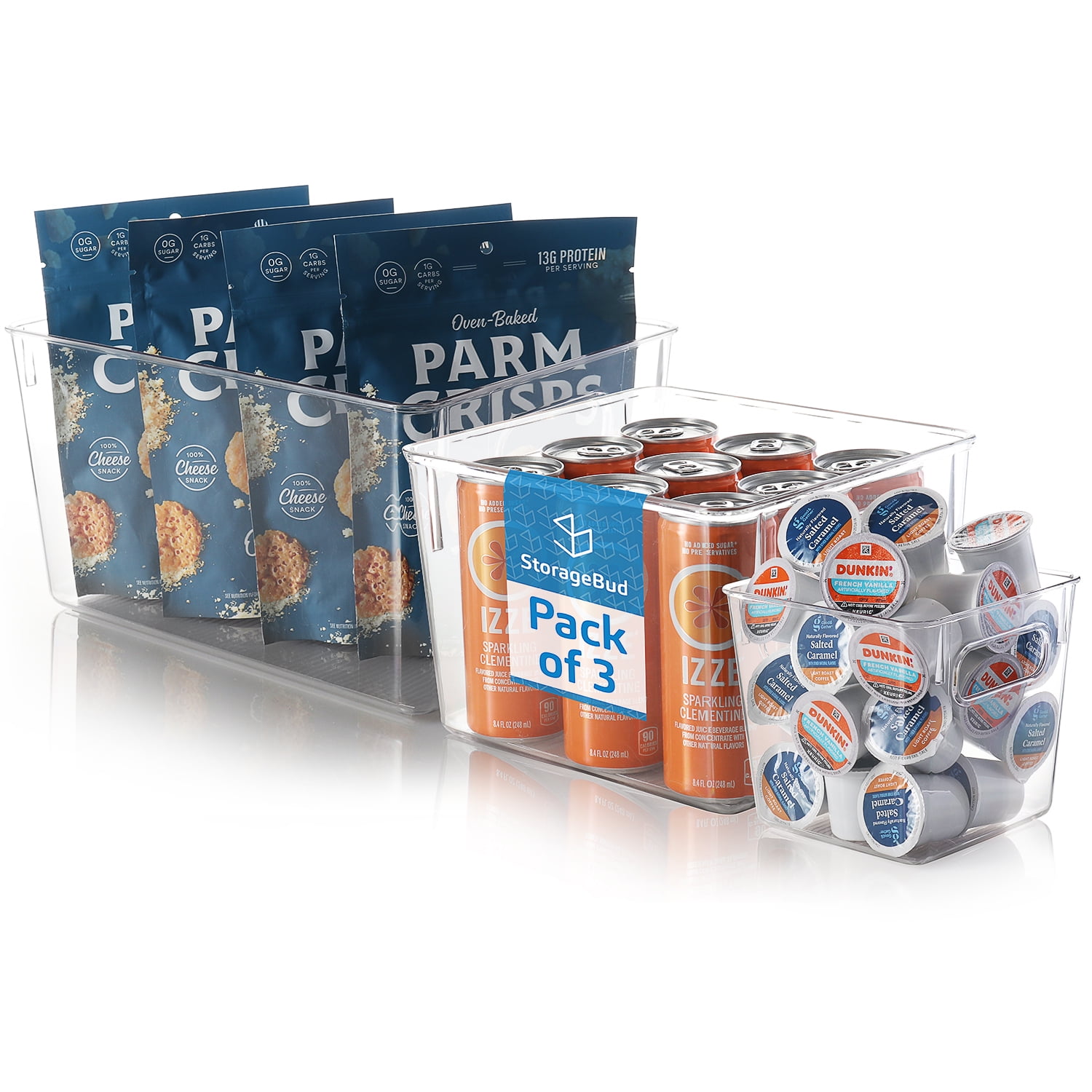 EatEx Stackable 3-Tiers Cabinet Organizer, Clear, 3 Pack
