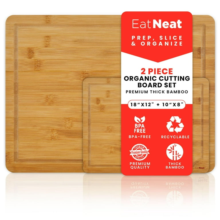 Large Bamboo Cutting Boards Good For Chopping Meat, Cheese and Vegetables (Set of 2) Large Bamboo Cutting Boards Good For Chopping Meat, Cheese and Vegetables (Set of 2)