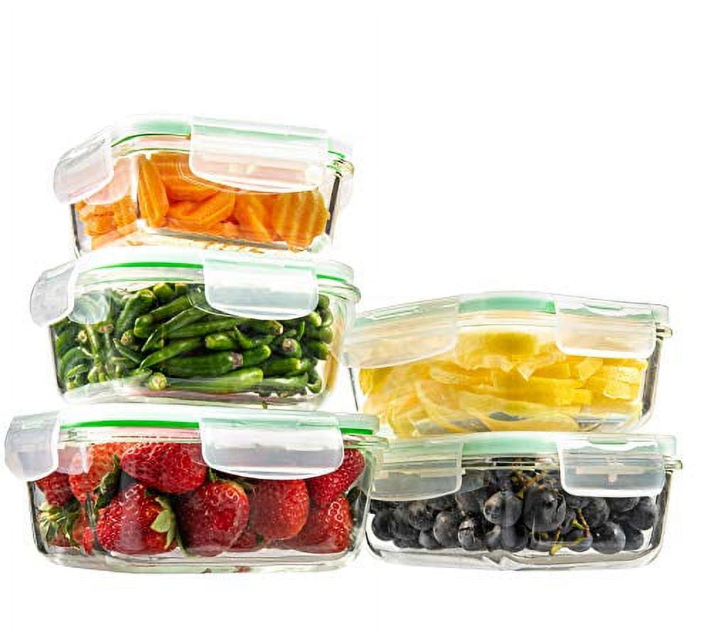 EatNeat 5-Pack of Glass Food Storage Containers with Airtight Snap Locking  Lids to Keep Food Fresh - Oven to Table to Freezer | BPA-FREE