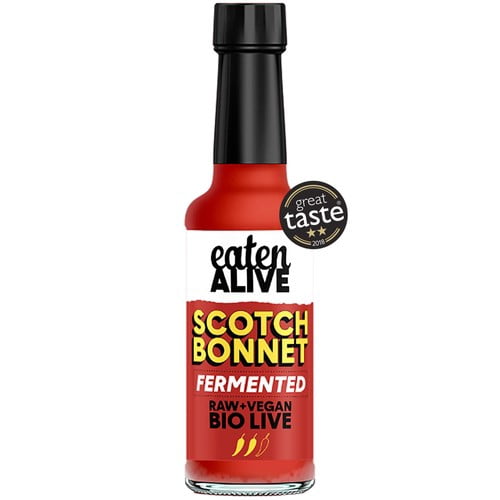 Eaten Alive Scotch Bonnet Fermented Hot Sauce 150ml, British Import (Pack of 2)