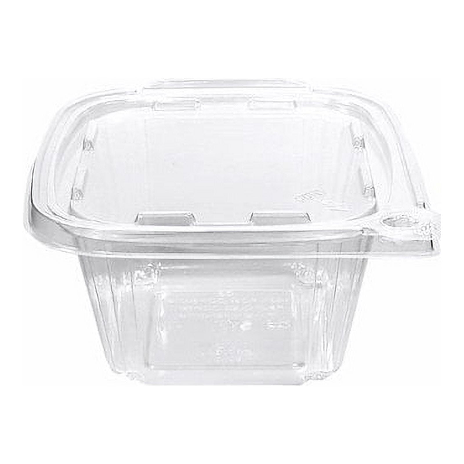 Choice 8 x 8 x 3 Microwaveable 1-Compartment Black / Clear Plastic  Hinged Container - 25/Pack