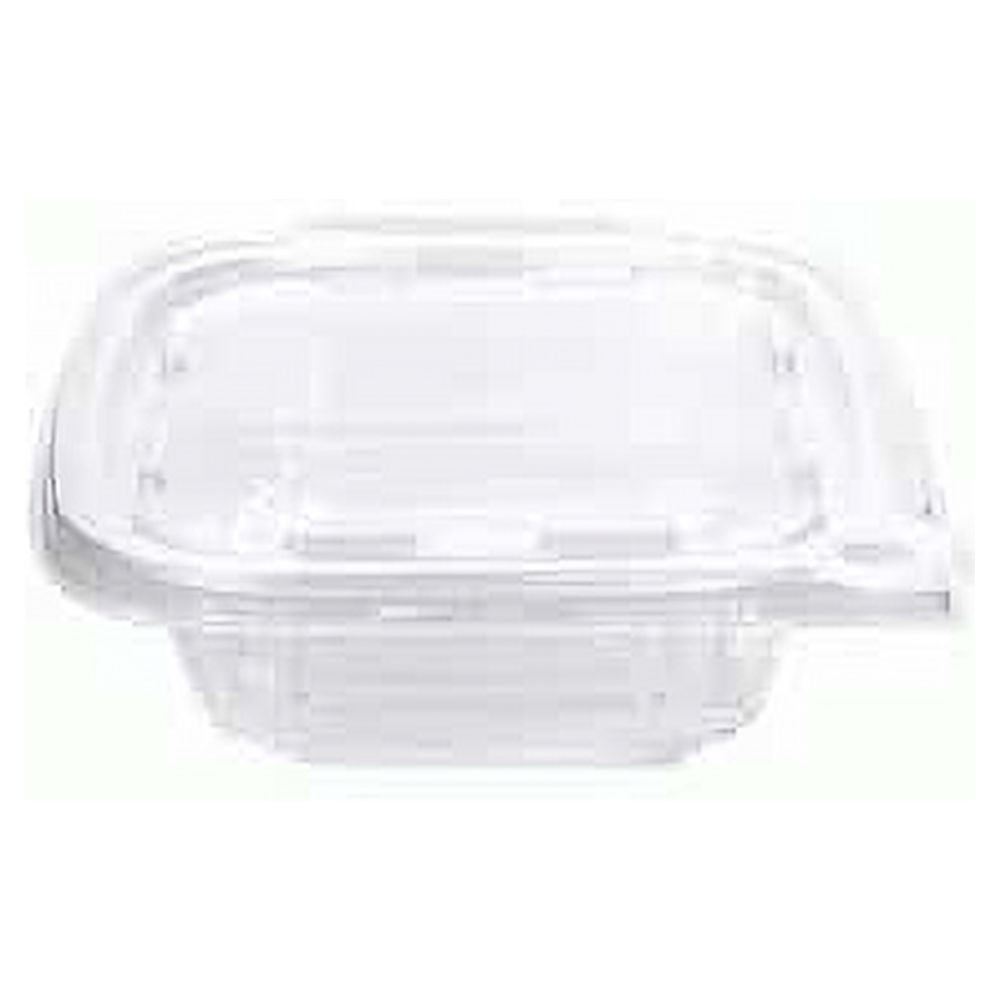 Tamper Tek 64 oz Rectangle Clear Plastic Container - with Hinged