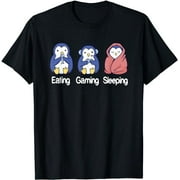 Eating Gaming Sleeping Penguin T-Shirt
