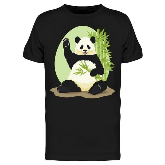 Eating Panda Waving Lying T-Shirt Men -Image by Shutterstock, Male Medium