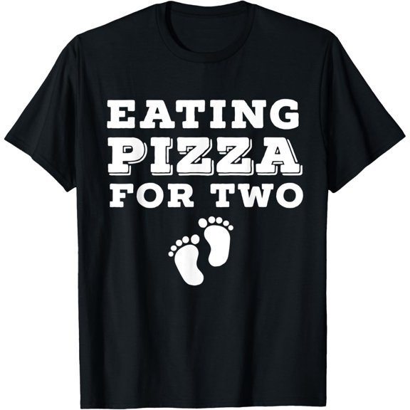 Eating Pizza For Two - Baby Feet Image T-Shirt