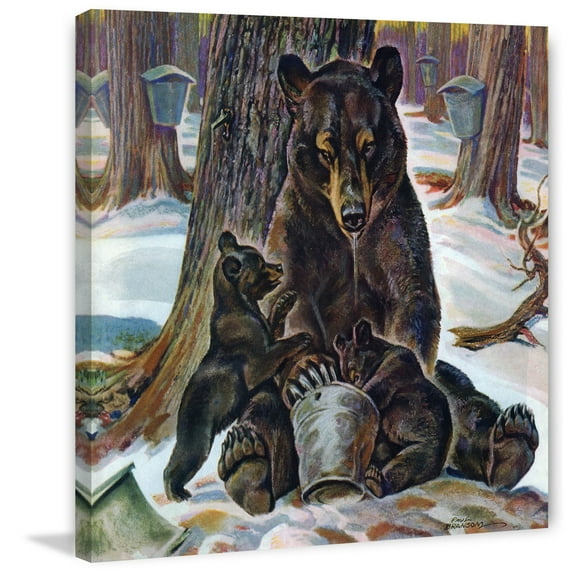 "Eating Syrup" Painting Print on Wrapped Canvas