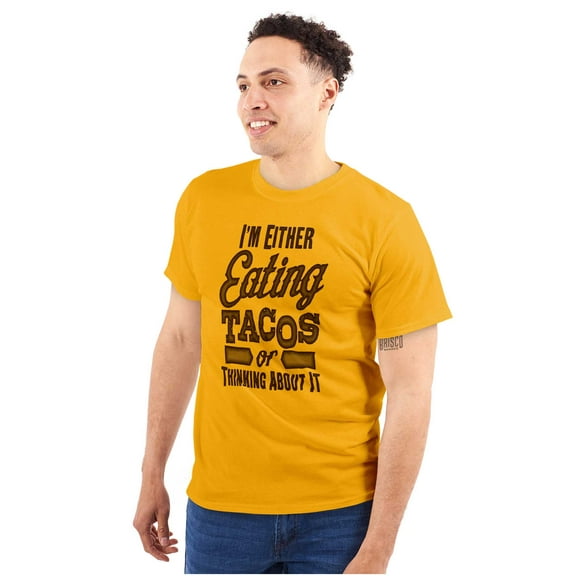Eating Tacos or Thinking About Them Plus Size Crewneck Graphic Tee Shirt Brisco Brands 3X