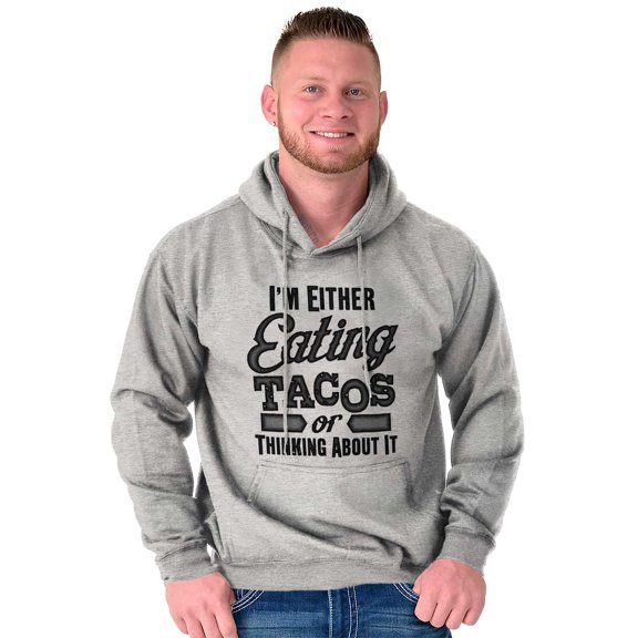 Eating Tacos or Thinking About Them Unisex Plus Fleece Graphic Hoodie Brisco Brands 3X
