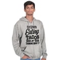 thumbnail image 1 of Eating Tacos or Thinking About Them Unisex Fleece Graphic Zip Up Hoodie Brisco Brands 2X, 1 of 5