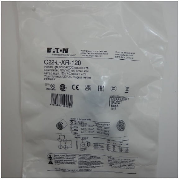 Eaton 120V Indicator Light C22-L-XR-120