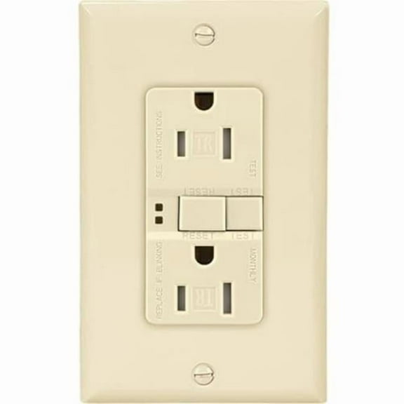 Eaton TRSGF15A-3-L 15A Wiring Tamper Resistant Duplex GFCI Receptacle Outlet, Almond - Pack of 3