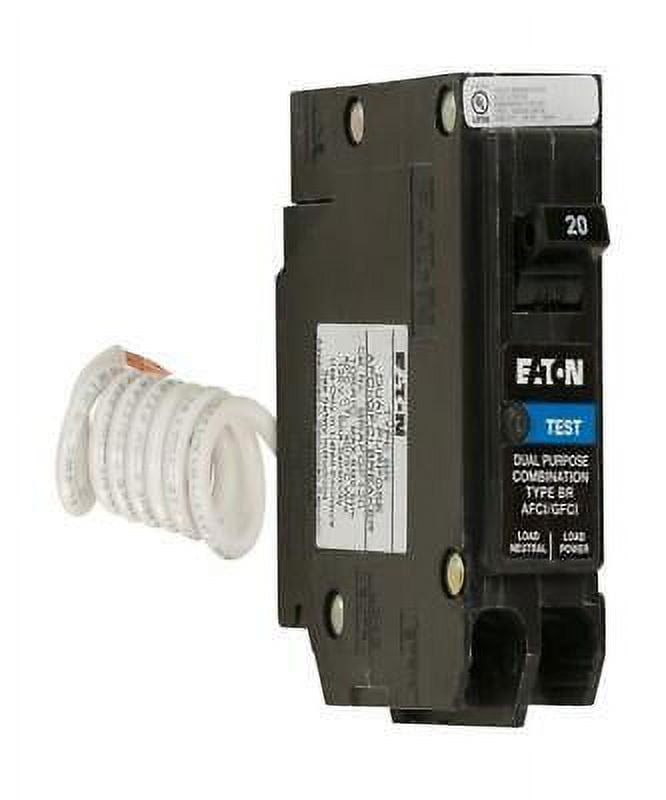 Eaton 20 amps Arc Fault/Ground Fault Single Pole Circuit Breaker w/Self