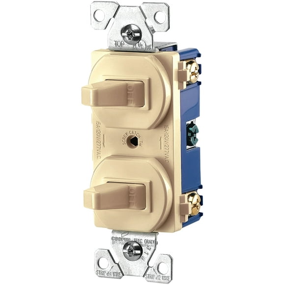 Eaton 271V-BOX 15-Amps 120/277-Volt Traditional Heavy Duty Grade Two Single-Pole Switches, Ivory
