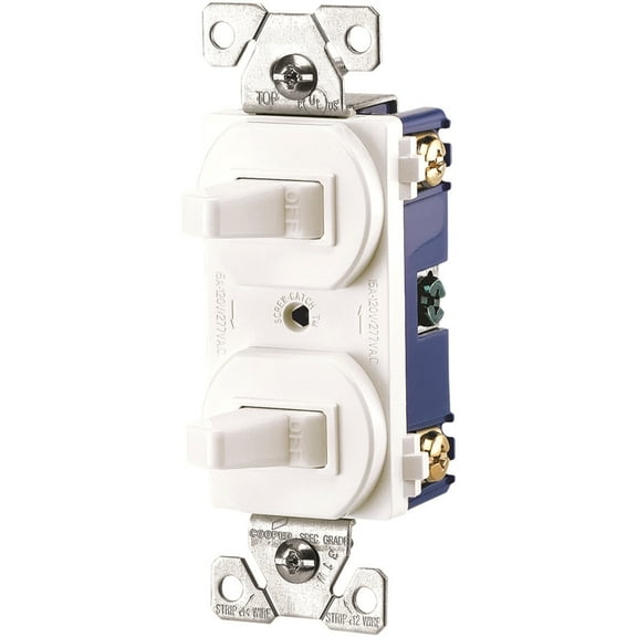 Eaton 275W 15-Amp 120/277-volt Commercial Grade Combination Single Pole Toggle Switch and 3-Way Switch, White