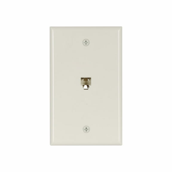 Eaton 3532-4LA Light Almond Four Wire Telephone Jack Wall Plate