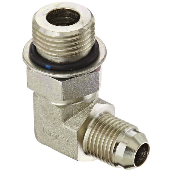 Eaton Aeroquip 2062-8-6S Steel Flared Tube Fitting, 90 Degree Elbow, 9/16" Male JIC x 3/4" O-Ring Boss Male CA1