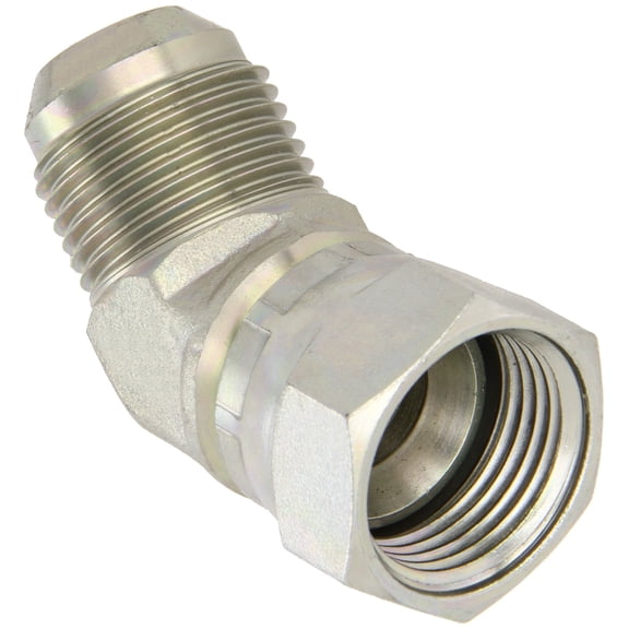 Eaton Aeroquip 2070-12-12S 45 Degree Swivel Nut Elbow, JIC 37 End Types, Carbon Steel, 3/4 JIC(f) x 3/4 JIC(m) End Size, 3/4" Tube OD J101